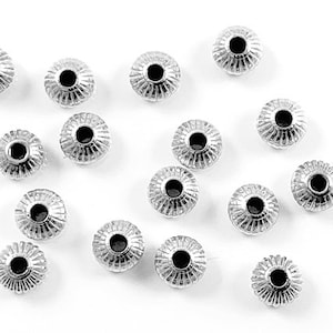 10 pcs 925 Sterling Silver Corrugated Saucer Beads 3mm, 925 Sterling Silver beads, 3mm 925 Sterling Silver Corrugated Saucer Beads - SB703
