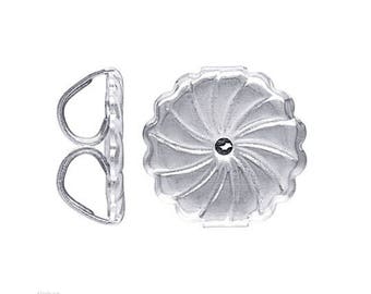 925 Sterling Silver 2 pc 7mm  Earring Back, Medium Ear Nuts, Fancy Ear Nuts, Wholesale Sterling Silver Findings Components, Choose Quantity