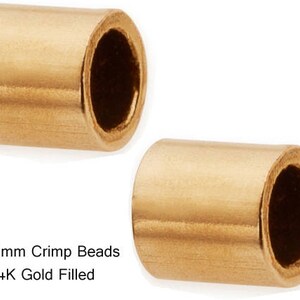2 X 2mm 14K Gold Filled Crimp Beads, 14K Gold Filled Findings wholesale, Gold Crimp Beads, Choose Quantity GB859 image 2