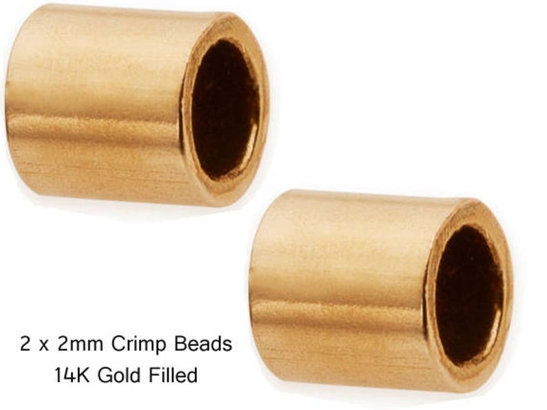2 X 2mm 14K Gold Filled Crimp Beads, 14K Gold Filled Findings wholesale, Gold Crimp Beads, Choose Quantity GB859 image 2