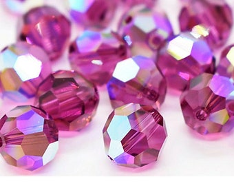 12 à 18 pièces Swarovski® 5000 perles rondes facettées 7 mm, perles en cristal de Swarovski, 5000 perles rondes en cristal Swarovski 7 mm, couleur au choix