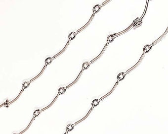 Sterling Silver Curved Bar & Link Chain 2.5mm X 7mm Silver Chain for  Jewelry Making, Chain for Necklaces and Bracelets, 0.925 Silver 