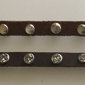 Crystal Lace bezel set Leather Strips bezel 6mm Flatback Crystal Rivet Set 1 Meter, 8mm WIDE Leather, high Fashion leather supplies
