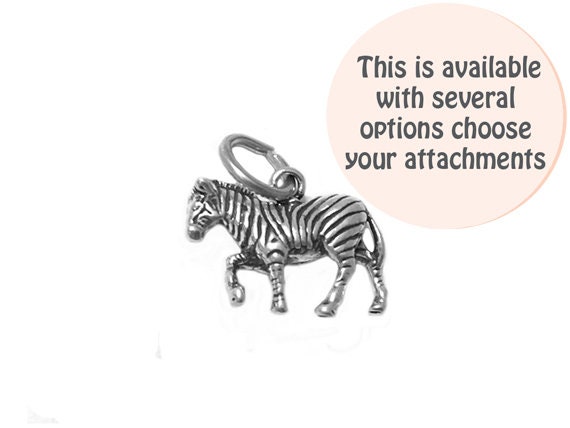 4 Zebra pendants antique silver tone A29