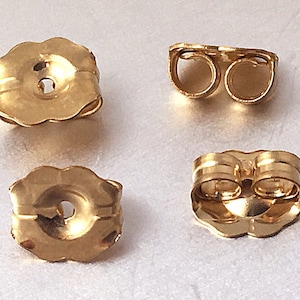 10 Pc Gold-Filled Earring Back, Extra Heavy Gold Earring Backs 5 Pairs , 5x5.8mm Fits Post Diameters: 0.65mm-0.91mm 14k Gold-Filled Findings
