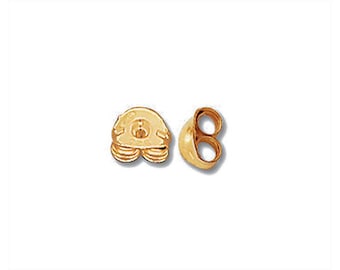 14k Real Gold Earring Back, 4.25x5.15mm 14k Gold Friction Earring Backs, 14k Gold Earring Components, 14k Gold Findings, 14k Gold Earnuts