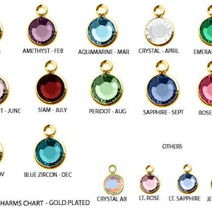 Gold plated bzl Set, Swarovski/PRECIOSA Crystal Birthstone Charms, Crystal Birthstones. Any Month -  CC6G-01