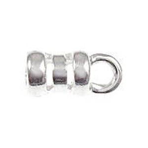 2 Pcs Sterling silver Crimp ends with Loop, 9mm x 4.25mm, 2.5mm Hole, 1.5mm sterling silver Crimp Loop,Choose quantity SF527