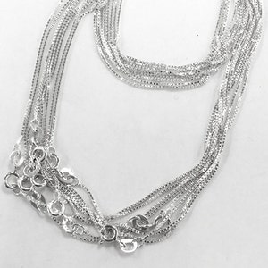 Men & Women's Genuine 925 Sterling Silver 1.2mm Thin 16~ 32 Box Chain Necklace
