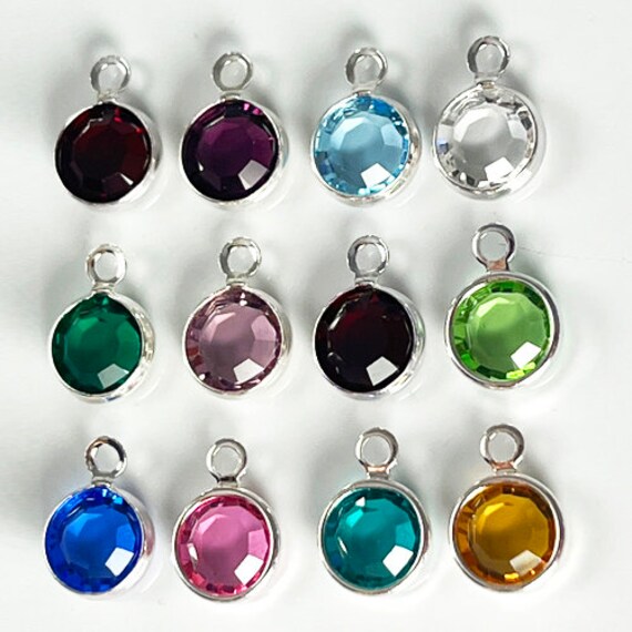 Swarovski/preciosa Birthstone Charms Silver Plated Any - Etsy