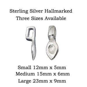 May include: Sterling silver hallmarked jump rings in three sizes: small (12mm x 5mm), medium (15mm x 6mm), and large (23mm x 9mm).