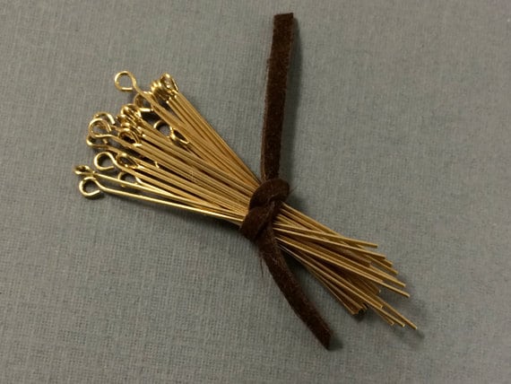 Choose Package Size 24 Gauge 25 14K Gold Filled Eyepin 1 Inch
