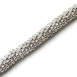 Bali Silver Beads Bright White, Bali Style Silver Beads, 1.5x5mm 7 Point Daisy Bali Beads, 1.25mm Hole size, Wholesale Bali Beads - A397