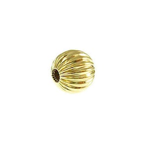 1 pc 14K Gold 6mm Round Corrugated Beads, 14k Gold Corrugated Beads, 14k Gold Beads - 3106