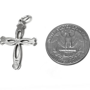 Swirl Cross Charm Sterling Silver 30mm, silver Cross Charms, Sterling Silver Charms, religious charms, Swirl Cross charms SP429 image 2