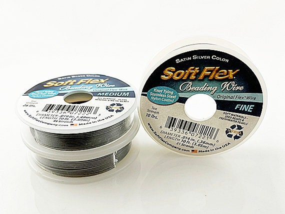 Soft Flex Satin Silver Clear MEDIUM Beading Wire