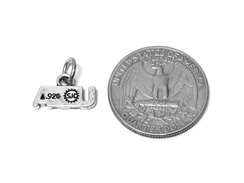 USA Charm Sterling Silver 9mm silver Patriotic Charms Etsy