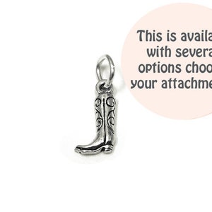 Cowboy Boot Charm Sterling Silver 12mm, silver Western Charm, Sterling Silver Charm, Cowboy Charm, Old West Charm, Cowboy Boot charm - SP838