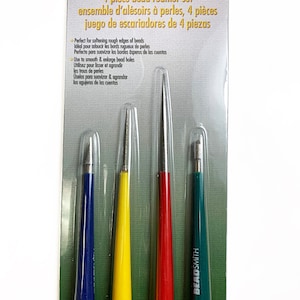 Bead Reamer Set, 4 Pc , Bead Smith Tools, Smooths and enlarges Bead Holes,  Diamond Tipped, Jewelry Making Tools - TLP-32