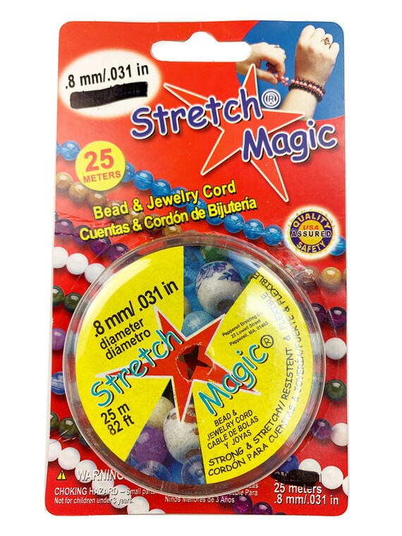  Stretch Magic Bead & Jewelry Cord - Strong & Stretchy, Easy to  Knot - Black Color - 0.8mm diameter - 25-meter (82 ft) spool - Elastic  String for making beaded jewelry : Arts, Crafts & Sewing