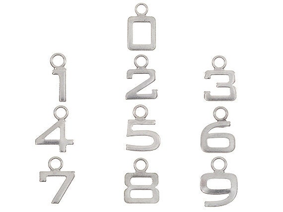 Numbers & Initials, Wholesale Sterling Silver Charms - 925Express