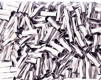 925 Sterling Silver Twist Tube Spacer Beads, 1mm diameter, 6mm, 8mm, 10mm, 14K Liquid Silver Beads, Morse Code Beads, Buy Bulk & Save