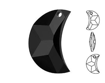 1 pc Swarovski® 6722 Crescent Moon Pendant 20mm JET, Swarovski Crystal Pendants, Swarovski 6722 20mm JET - 6722-20JET