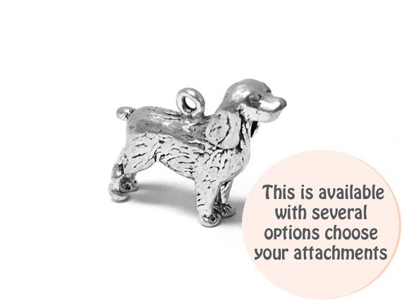 Dog Breed Cocker Spaniel Charm Sterling Silver, Made in the USA Dog Breed Cocker Spaniel Charm Sterling Silver, Made in the USA