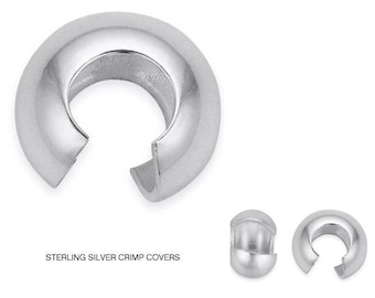 925 Sterling Silver  3mm Sterling Silver Crimp Covers, Sterling Silver Findings, 3mm Silver Crimp Covers -  SF808-30