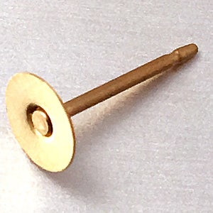 Gold Filled Post Earring with 4mm Flat Pin Pad 5, 25, 50  Pairs, Glue on Flat Pin Pads 14k Gold Filled, 5mm Flat Pin Pads - GF145-4-XX