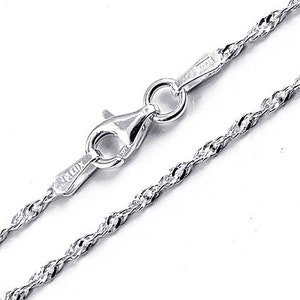 May include: A silver chain necklace with a lobster clasp. The chain is a delicate rope style.