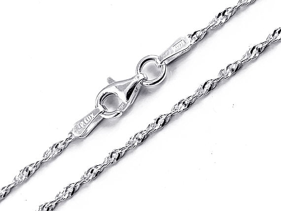 18 Inch 925 Sterling Silver 1.5 Mm Rope Chain Necklace. Stamped