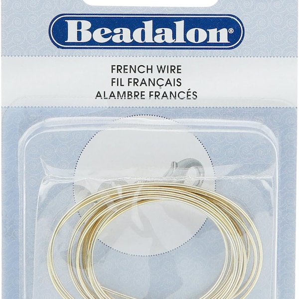 French Wire Gold Finish Beadalon, 1 Meter, 3.28 feet, Choose thickness 0.6mm, 0.7mm, 0.8mm JFFW-0.XG