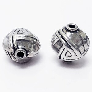 1pc Bali Silver Beads Antiqued, Bali Style Silver Beads, 15.8x14mm 2mm Hole, Fancy Roundish Bali Beads - AS706