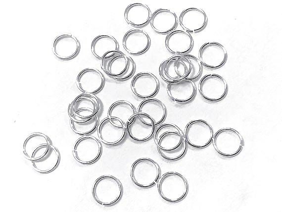 8mm Open Jump Rings, 18 Gauge 925 Sterling Silver Jumprings