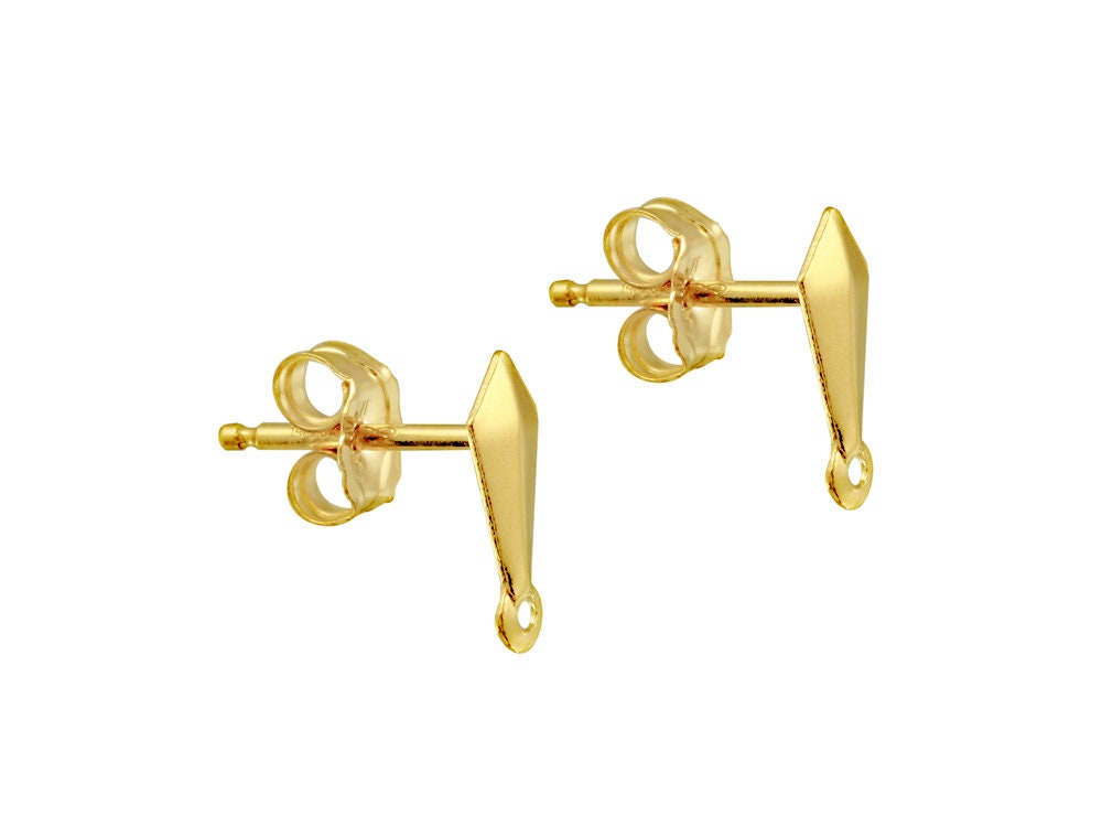14K Gold Filled Kite Post Earring With Open Ring, 3x7mm