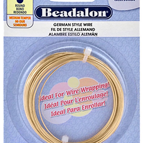 Beadalon German Style Round Wire, Jewelry Making Wire, 18, 20, 22, 24, 26, Pick your Gauge, Gold, Silver, Brass, Copper, Hematite Colors