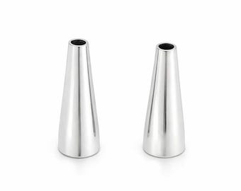 2Pc  Cones Sterling silver Seamless 12X4mm Plain SF873