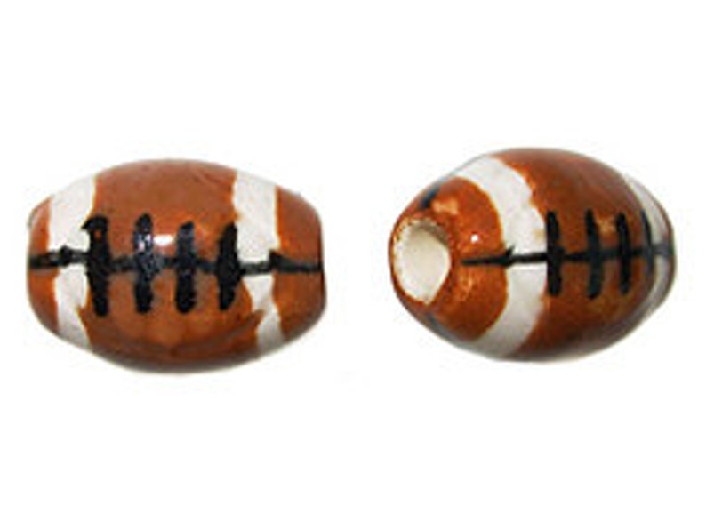 20pcs 16mm Ceramic Football Sport Beads Hand Painted 2mm Etsy