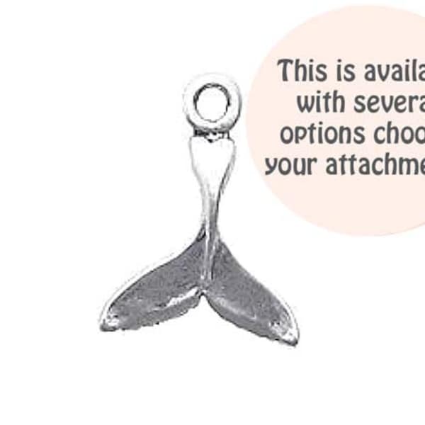 Whale Tail Charm Sterling Silver SP776