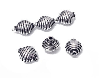 925 Sterling Silver 2pc Bali Silver Beads,  16x13.5mm 2mm hole, Large silver bead