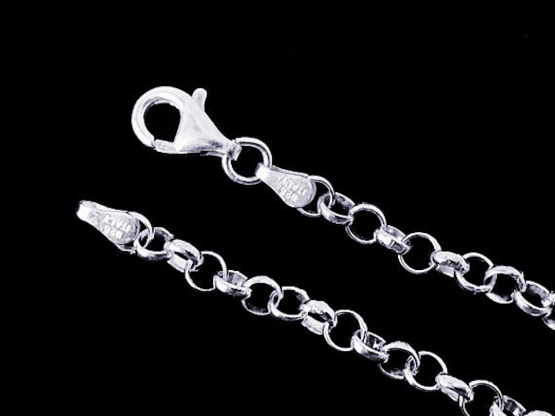 925 Sterling Silver Bracelet Rolo Chain Italian Finished Rolo Chain 4mm ...
