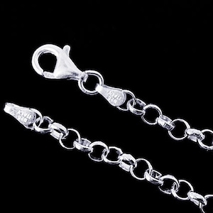 925 Sterling Silver Bracelet Rolo Chain Italian Finished Rolo Chain 4mm Unisex Lobster Clasp 8&quot; length - SBROLO8-2