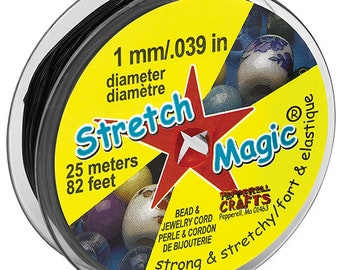 Stretchy Cord 0.8mm 25 meter BLACK Stretch Magic 25 M 82 feet 0.8mm Stretchy Magic Elastic Bead Cord Stretchy Cord for jewelry - SME2503