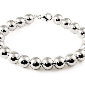Sterling Silver Ball Bead Bracelets,  10mm Bead Bracelets, 7.5&quot; or 8.5&quot;, Sterling silver Ball bead Bracelet Bridesmaid Gifts Beaded Bracelet