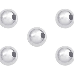 1 Pc 10mm Sterling Silver Round Beads, Smooth Seamless, 2mm Hole, Wholesale Sterling Silver beads - SB210
