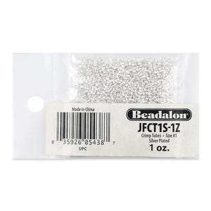 Beadalon Crimp Tubes, Silver Plated or Gold Color, Size #1, 2, or 3, Smooth Seamless Tubes, 1 oz.