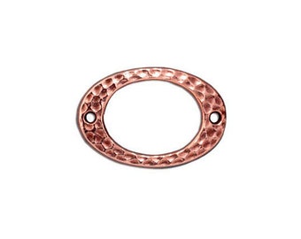 5 Pc Hammertone Oval Link 24x17mm Antique Copper TierraCast Link - P3101CA