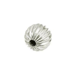 50 Pc 3mm Sterling Silver Round Corrugated Beads,  1.25mm Hole, Wholesale Sterling Silver beads - SB303