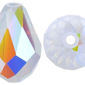 Swarovski® 5500 CRYSTAL AB 13.5x9mm Faceted Drop Beads, Swarovski Crystal Beads, 5500 Swarovski Crystal Drop Beads 13.5 x 9 mm, Choose Qty
